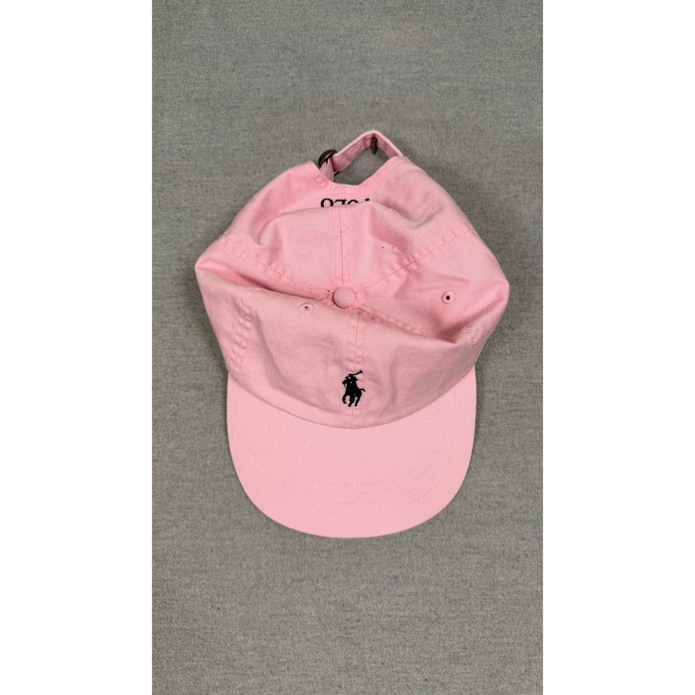 Polo Ralph Lauren Pink Cotton Baseball Cap Navy Pony Logo Adjustable Dad Hat